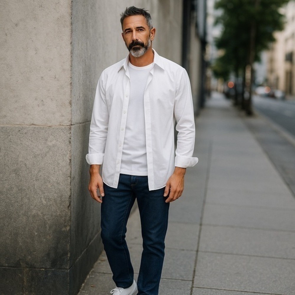 Pronto Uomo Classic White Shirt with French Cuffs
